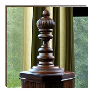 Finial in a bed