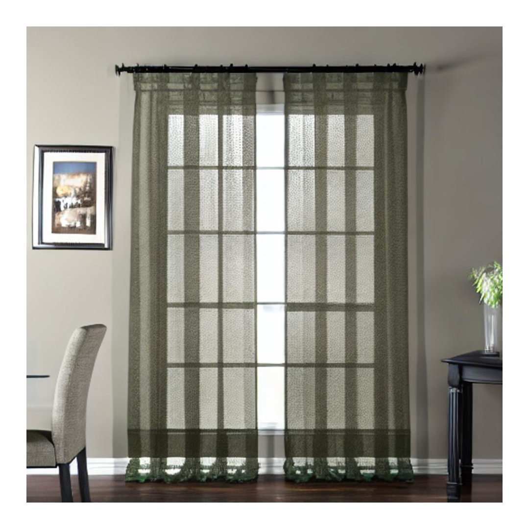 figure: sheer fabric curtain hanging in a wall.