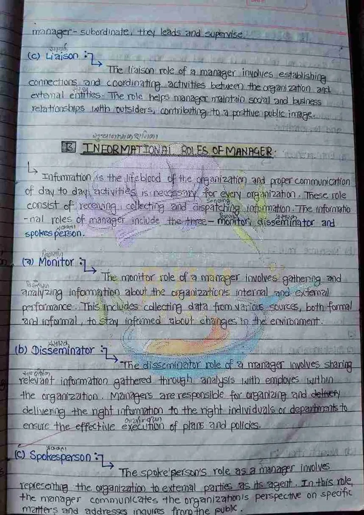 POM 1st semester Introduction to Management Notes 