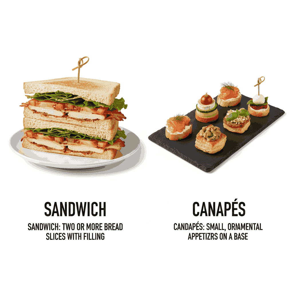 sandwich and canapes