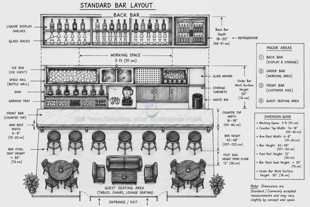 bar layout sketch